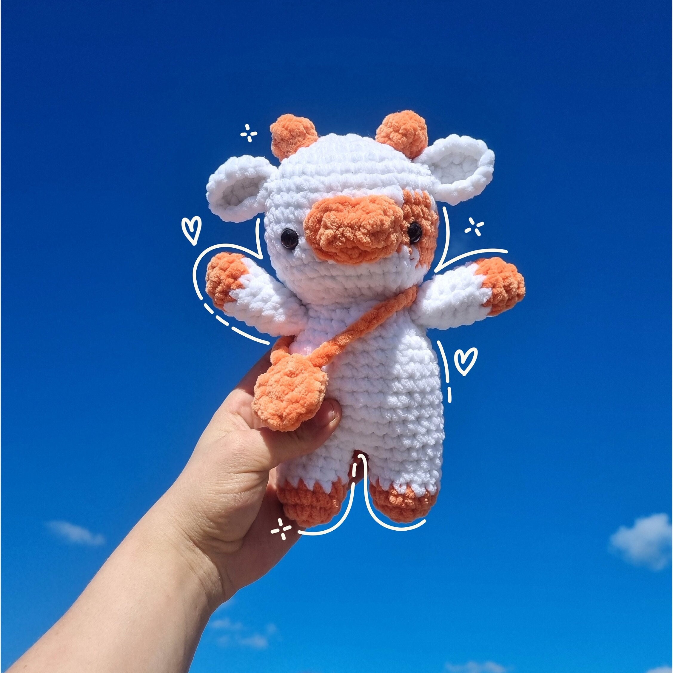 amigurumi vache peluche crochet personnalisable 100% fait main amigurumi vache peluche crochet personnalisable 100% fait main