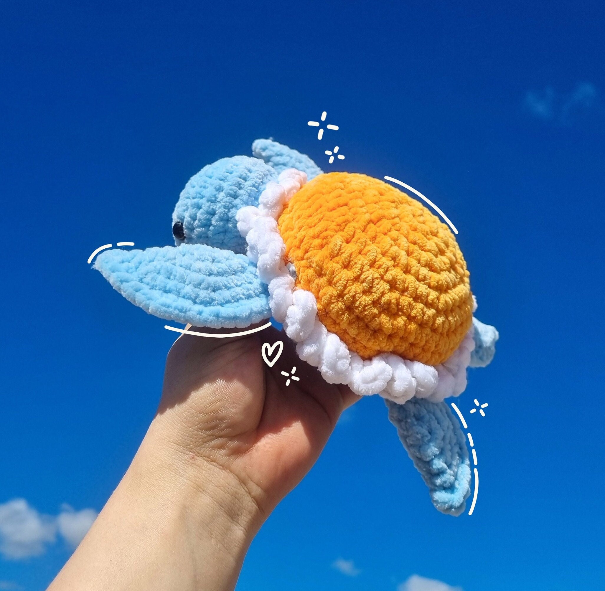 Peluches amigurumi tortue carapace fleur peluche crochet personnalisable 100% fait main